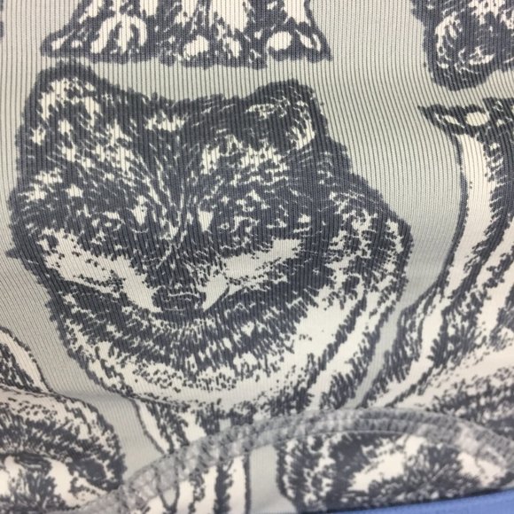 VICTORIAS SECRET SPORT The Player Standing Wolf Print Gray Blue Sports Bra - Picture 10 of 13